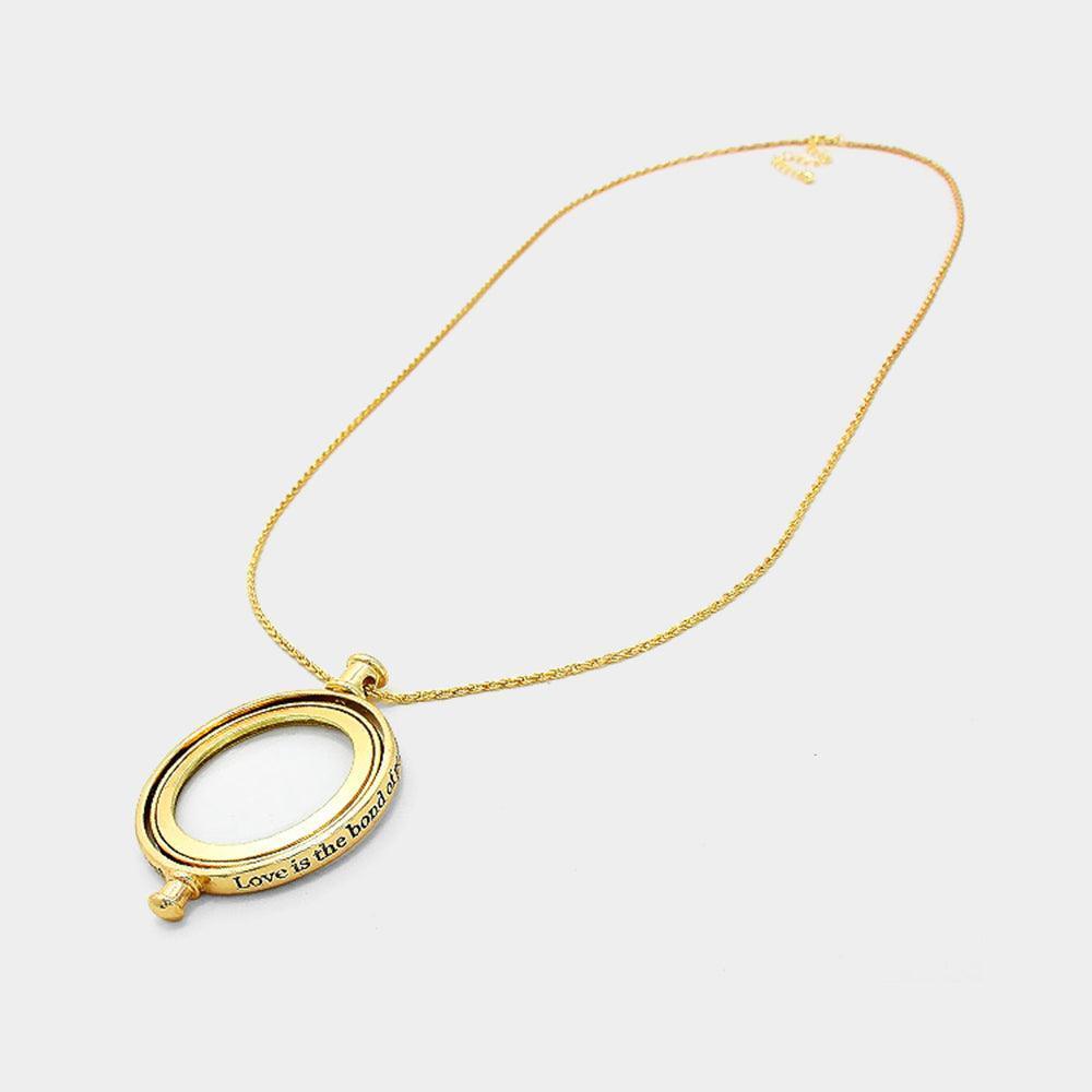 Gold Revolving Magnifying Glass Pendant Necklace - Jewelry Store by Erik Rayo