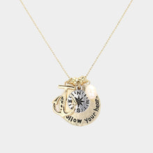 Load image into Gallery viewer, Gold Just Follow Your Heart Message Pendant Necklace
