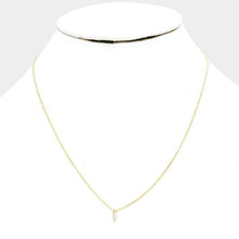 Load image into Gallery viewer, Gold &#39;I&#39; Cubic Zirconia Monogram Pendant Necklace
