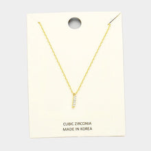 Load image into Gallery viewer, Gold &#39;I&#39; Cubic Zirconia Monogram Pendant Necklace
