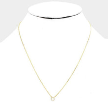 Load image into Gallery viewer, Gold &#39;O&#39; Cubic Zirconia Monogram Pendant Necklace
