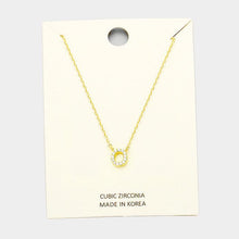 Load image into Gallery viewer, Gold &#39;O&#39; Cubic Zirconia Monogram Pendant Necklace
