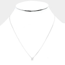 Load image into Gallery viewer, Clear &#39;R&#39; Cubic Zirconia Monogram Pendant Necklace
