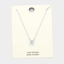 Load image into Gallery viewer, Clear &#39;R&#39; Cubic Zirconia Monogram Pendant Necklace
