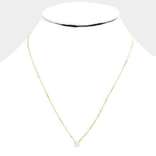 Load image into Gallery viewer, Gold &#39;U&#39; Cubic Zirconia Monogram Pendant Necklace
