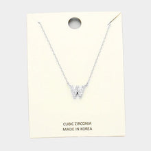 Load image into Gallery viewer, Clear &#39;W&#39; Cubic Zirconia Monogram Pendant Necklace
