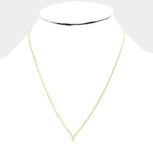 Load image into Gallery viewer, Gold &#39;Y&#39; Cubic Zirconia Monogram Pendant Necklace
