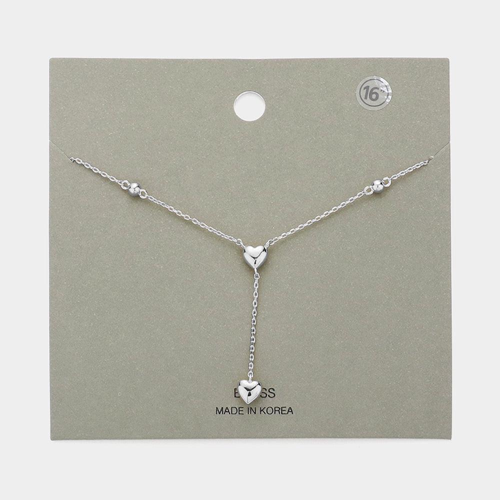 Metal Heart Y Drop Necklace - Jewelry Store by Erik Rayo