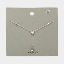 Load image into Gallery viewer, Metal Heart Y Drop Necklace
