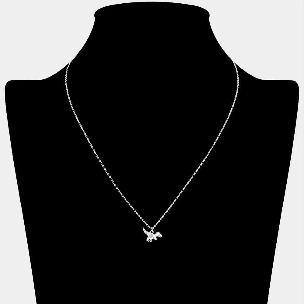 Brass Metal Dinosaur Pendant Necklace - Jewelry Store by Erik Rayo