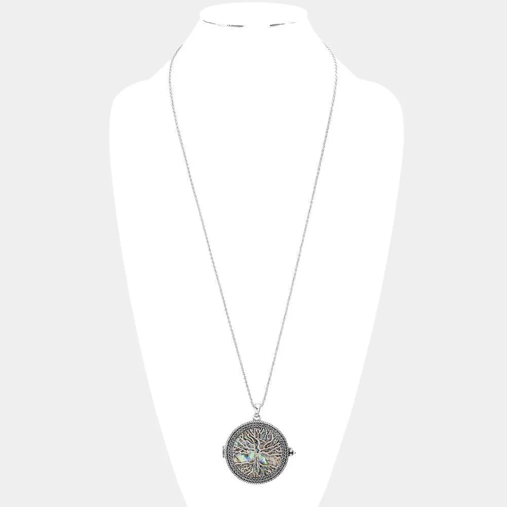 Tree of Life Magnifying Glass Pendant Long Necklace - Jewelry Store by Erik Rayo