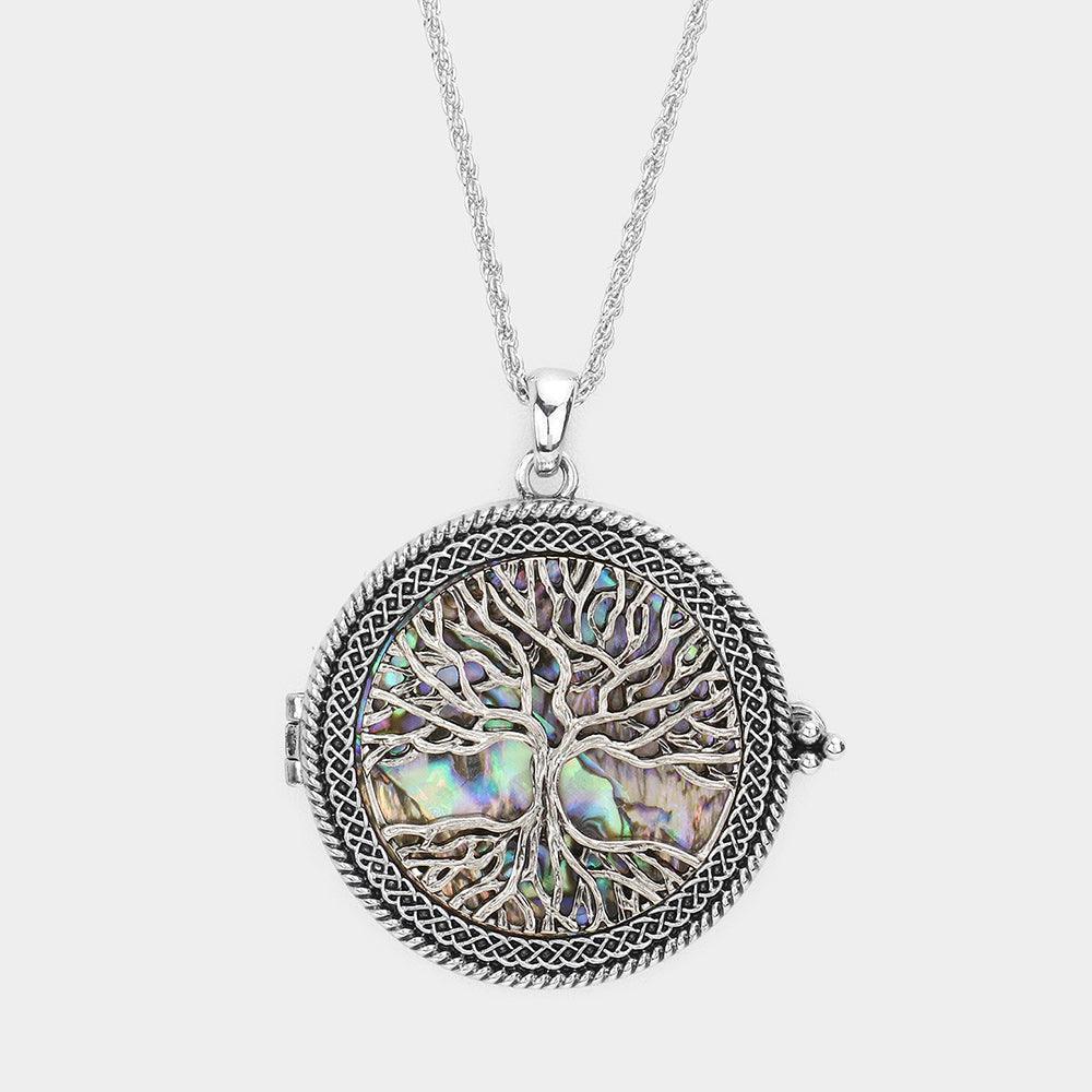 Tree of Life Magnifying Glass Pendant Long Necklace - Jewelry Store by Erik Rayo
