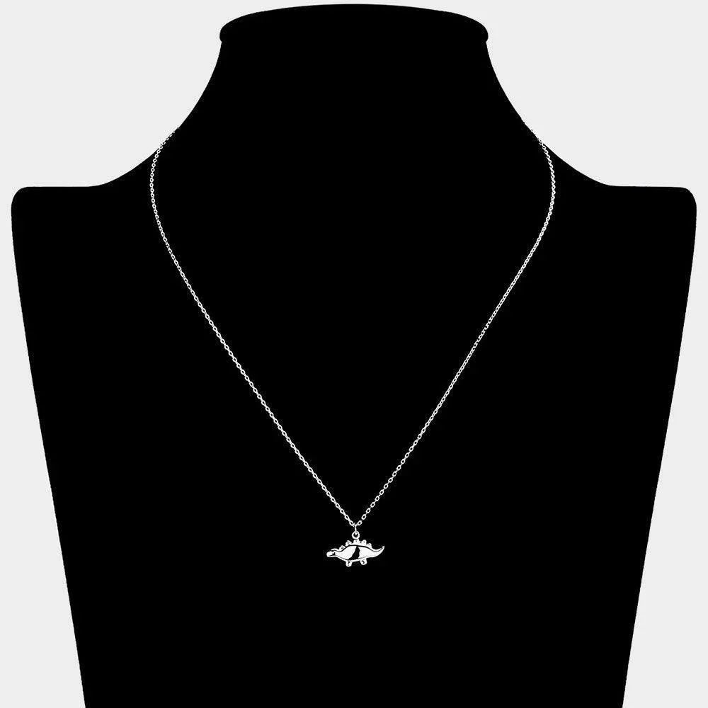 Brass Metal Dinosaur Pendant Necklace - Jewelry Store by Erik Rayo
