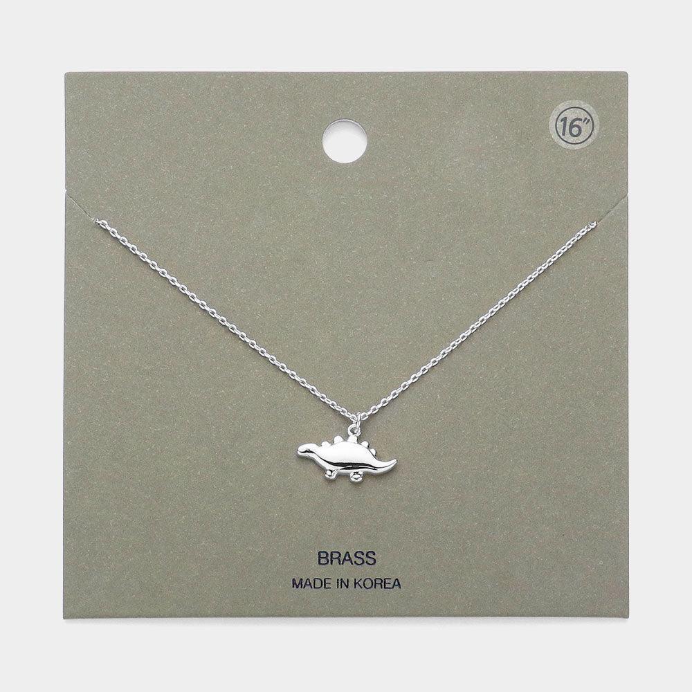 Brass Metal Dinosaur Pendant Necklace - Jewelry Store by Erik Rayo