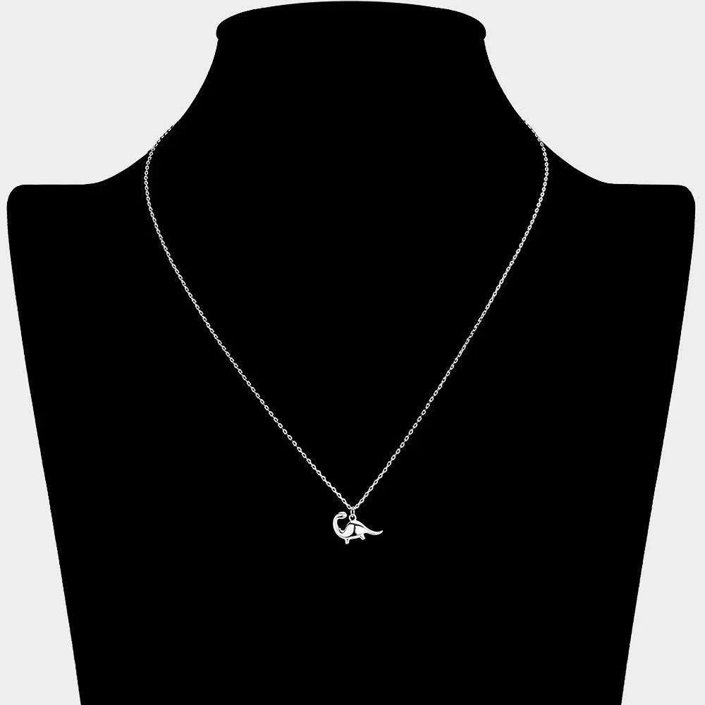 Brass Metal Dinosaur Pendant Necklace - Jewelry Store by Erik Rayo