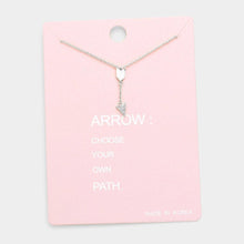 Load image into Gallery viewer, Clear Rhinestone Arrow Pendant Necklace
