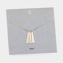 Load image into Gallery viewer, Gold Brass Metal Triple Irregular Rectangle Pendant Necklace
