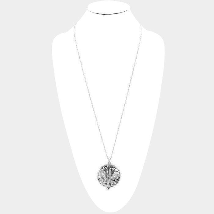 Vintage Cactus Magnifying Glass Pendant Long Necklace - Jewelry Store by Erik Rayo