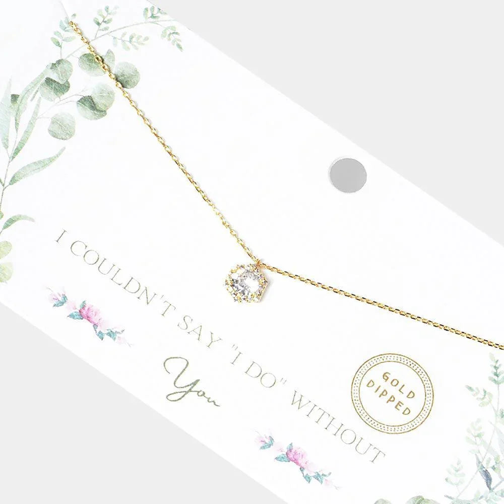 Gold Gold Dipped CZ Hexagon Pendant Necklace - Jewelry Store by Erik Rayo