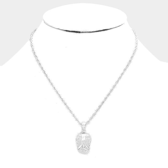 Silver Accented Rhinestone Pendant Necklace - Jewelry Store by Erik Rayo