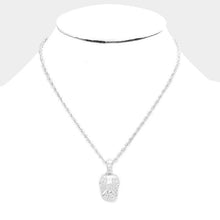 Load image into Gallery viewer, Silver Accented Rhinestone Pendant Necklace
