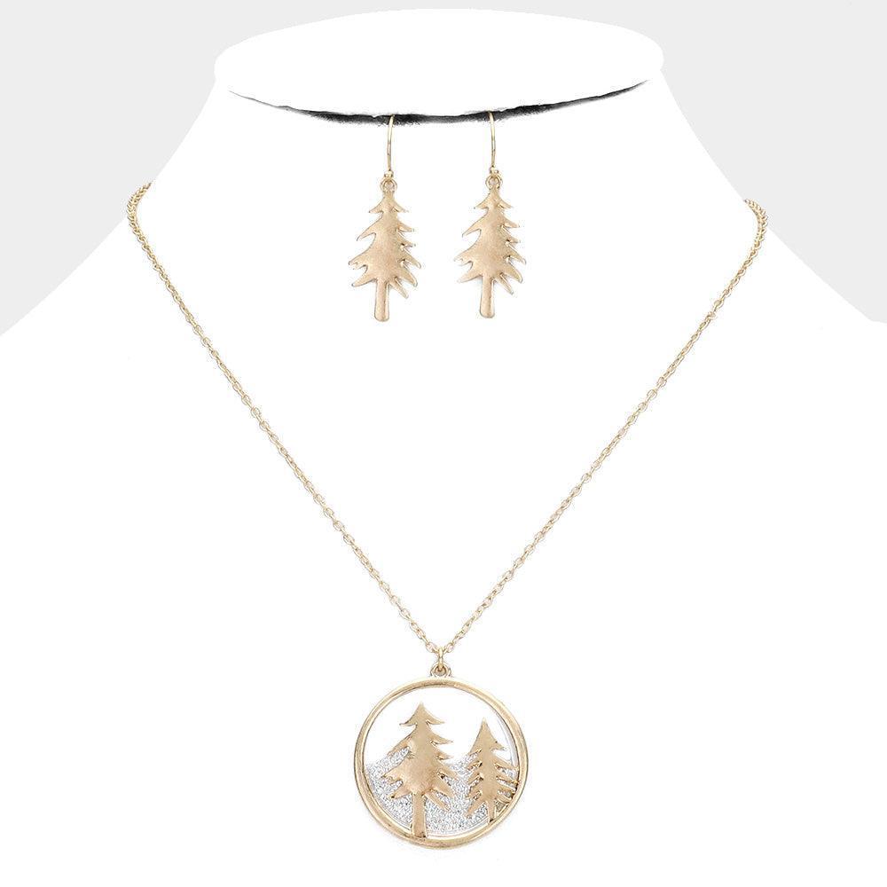 Silver Metal Tree Pendant Necklace - Jewelry Store by Erik Rayo