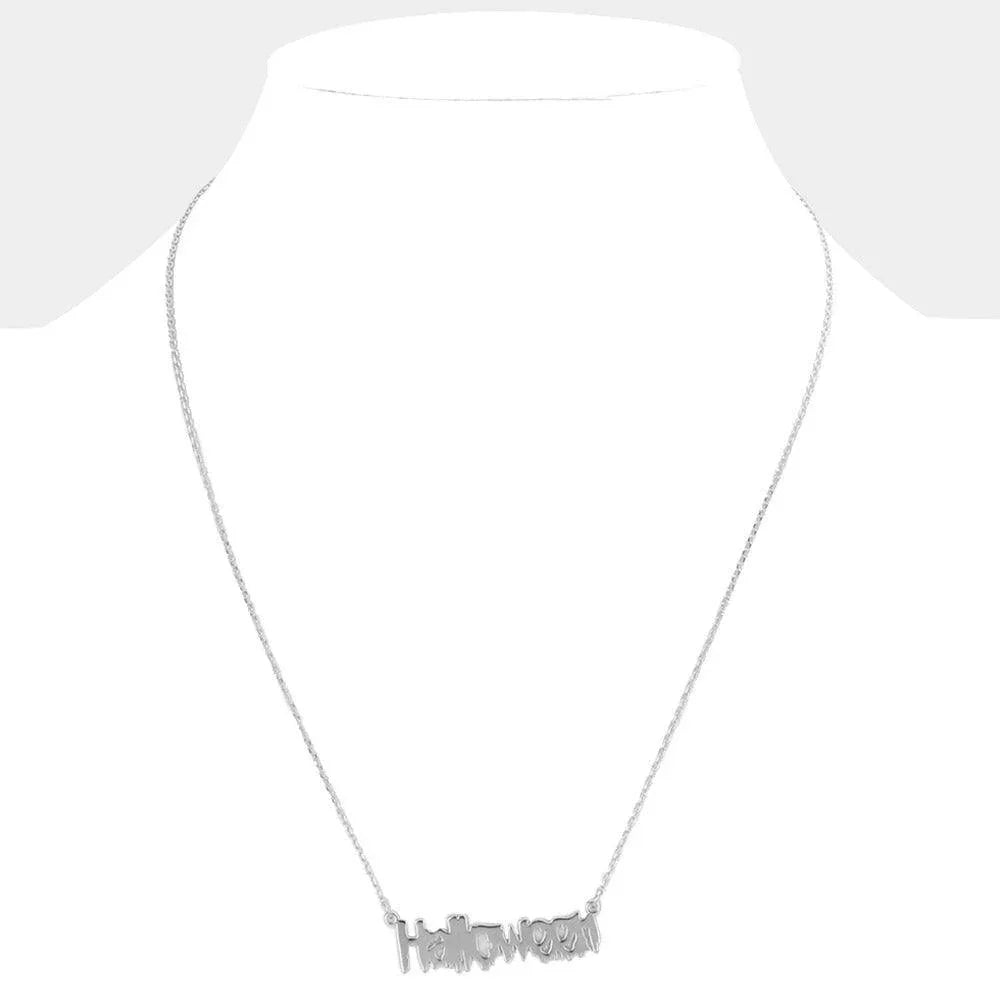 Halloween Metal Message Pendant Necklace - Jewelry Store by Erik Rayo