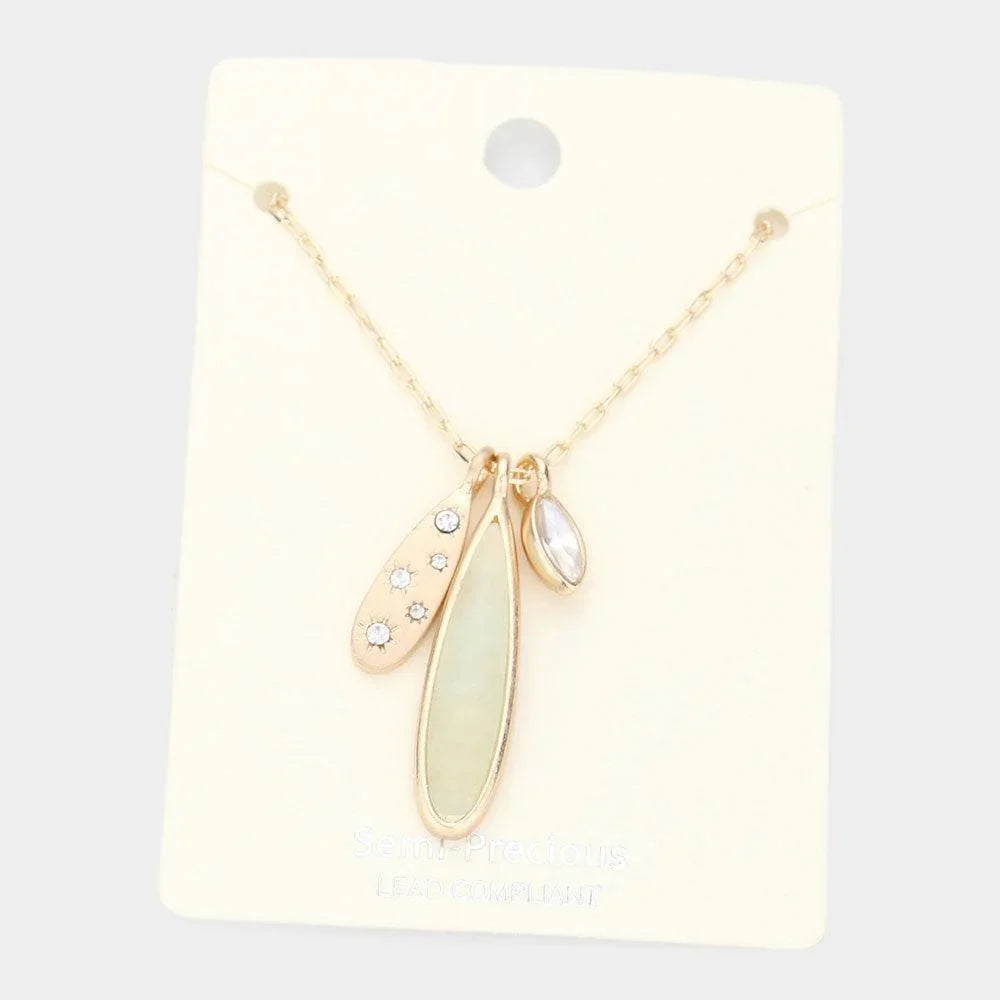 Semi Precious Teardrop Pendant Necklace - Jewelry Store by Erik Rayo