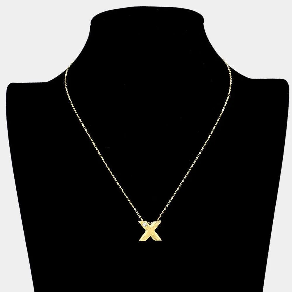 Letter X Monogram Pendant Necklace - Jewelry Store by Erik Rayo