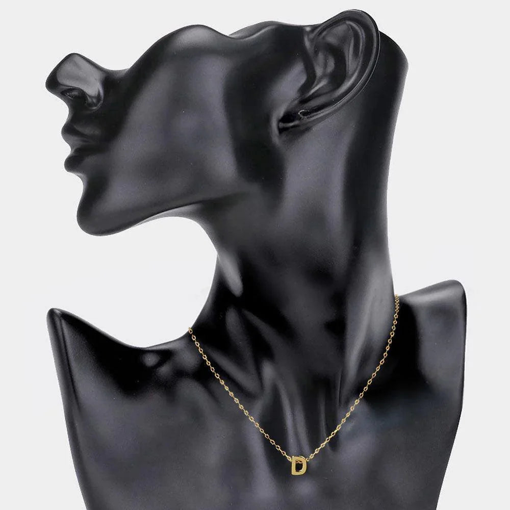 Gold D 14K Gold Dipped Monogram Pendant Necklace - Jewelry Store by Erik Rayo