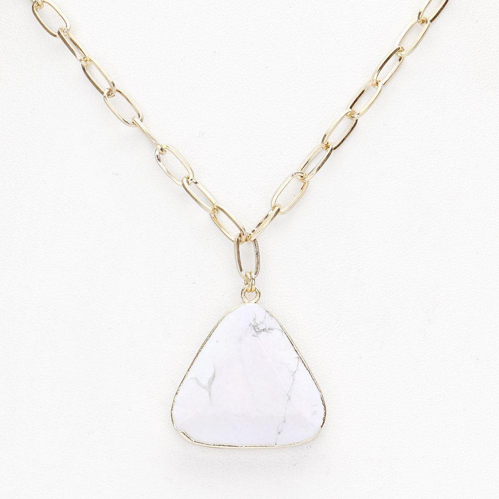 Triangle Natural Stone Pendant Necklace - Jewelry Store by Erik Rayo