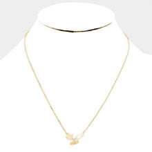 Load image into Gallery viewer, Gold Gold Dipped Cubic Zirconia Cat Fish Pendant Necklace
