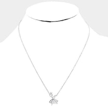 Load image into Gallery viewer, Clear White Gold Dipped Cubic Zirconia Ballerina Pendant Necklace
