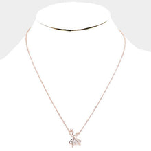 Load image into Gallery viewer, Rose Gold Gold Dipped Cubic Zirconia Ballerina Pendant Necklace
