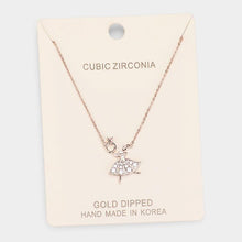 Load image into Gallery viewer, Rose Gold Gold Dipped Cubic Zirconia Ballerina Pendant Necklace
