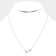 Load image into Gallery viewer, Gold White Gold Dipped Cubic Zirconia Quatrefoil Pendant Necklace
