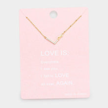 Load image into Gallery viewer, Gold Rhinestone Love Pendant Necklace
