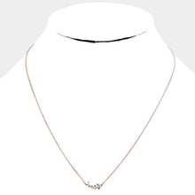 Load image into Gallery viewer, Rose Gold Gold Dipped Cubic Zirconia Fishbone Pendant Necklace
