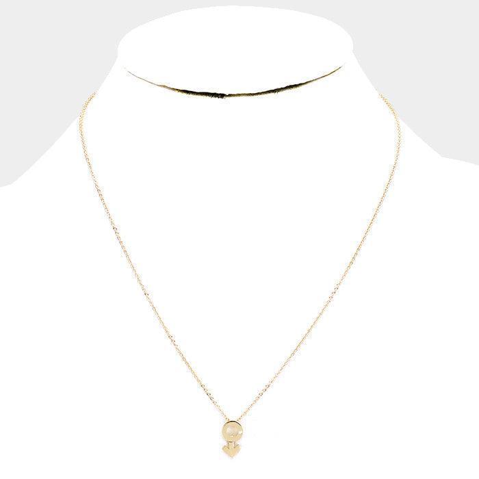 Gold Gold Dipped Cubic Zirconia Female Astrological Sign Pendant Necklace - Jewelry Store by Erik Rayo