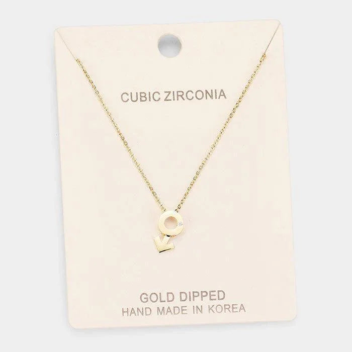 Gold Gold Dipped Cubic Zirconia Female Astrological Sign Pendant Necklace - Jewelry Store by Erik Rayo