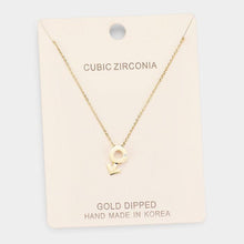 Load image into Gallery viewer, Gold Gold Dipped Cubic Zirconia Female Astrological Sign Pendant Necklace
