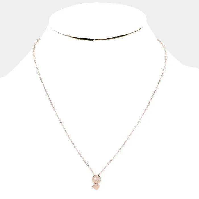 Rose Gold Gold Dipped Cubic Zirconia Female Astrological Sign Pendant Necklace - Jewelry Store by Erik Rayo