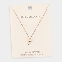 Load image into Gallery viewer, Rose Gold Gold Dipped Cubic Zirconia Female Astrological Sign Pendant Necklace
