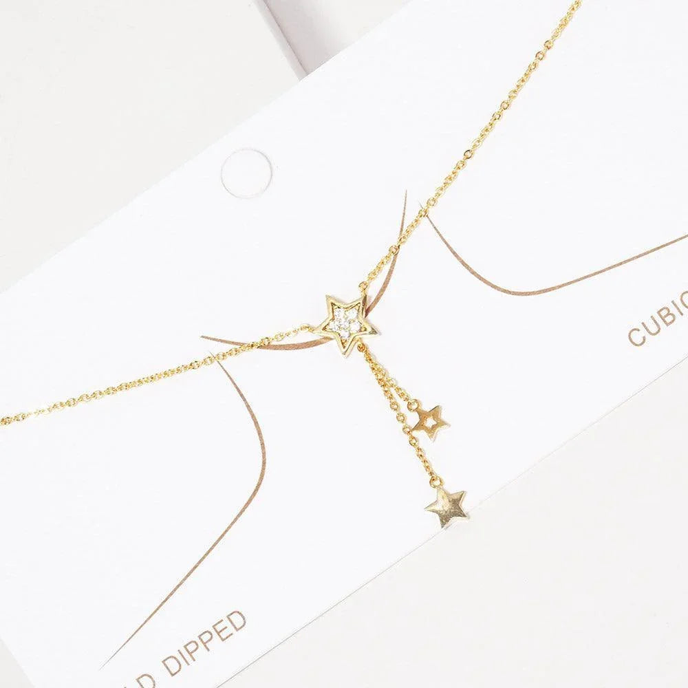 Gold Gold Dipped Rhinestone Pave Star Pendant Necklace - Jewelry Store by Erik Rayo