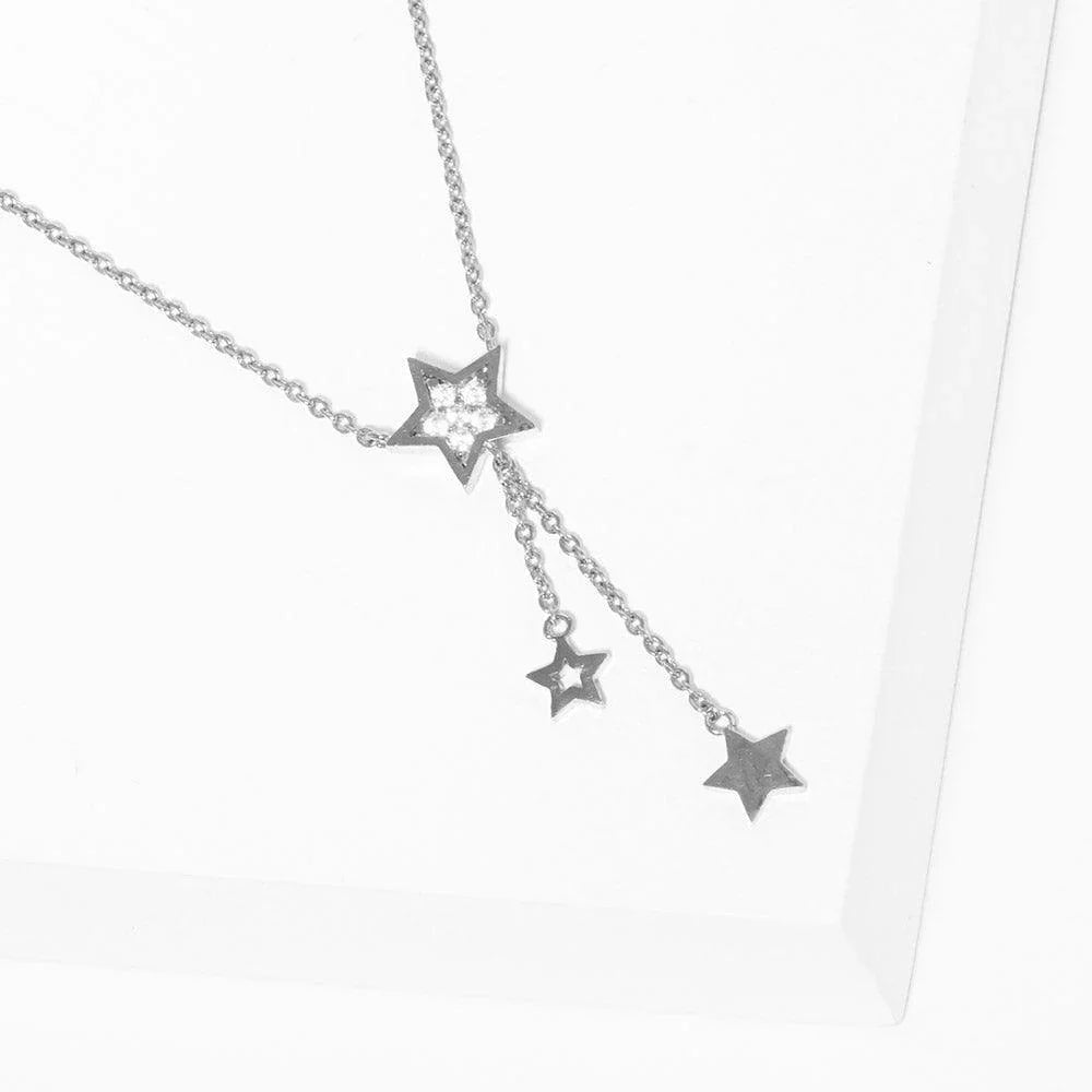 Gold White Gold Dipped Rhinestone Pave Star Pendant Necklace - Jewelry Store by Erik Rayo