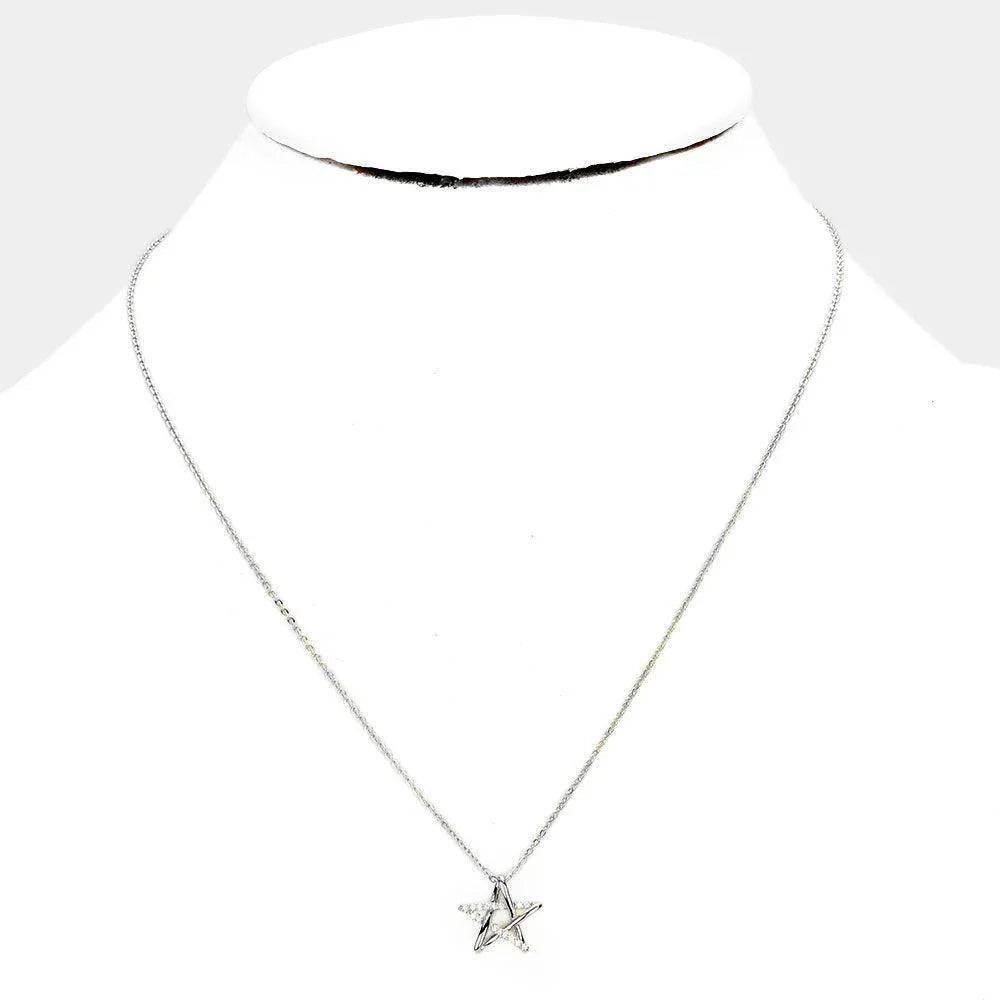 Gold White Gold Dipped CZ Star Pendant Necklace - Jewelry Store by Erik Rayo