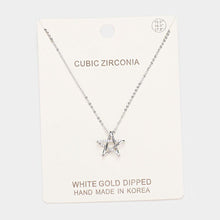 Load image into Gallery viewer, Gold White Gold Dipped CZ Star Pendant Necklace
