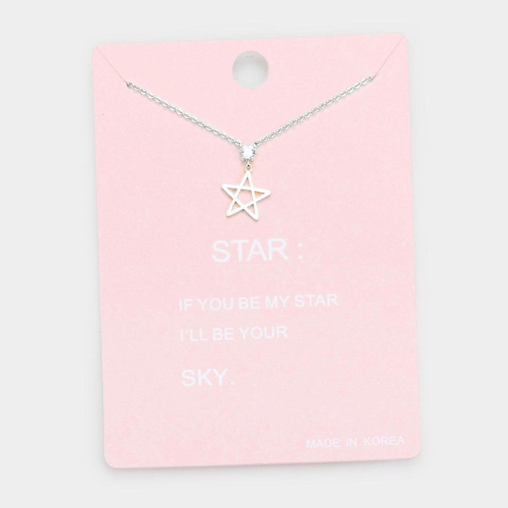 Clear Star Pendant Necklace