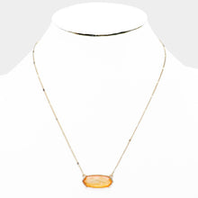 Load image into Gallery viewer, Orange Crystal Hexagon Pendant Metal Chain Necklace
