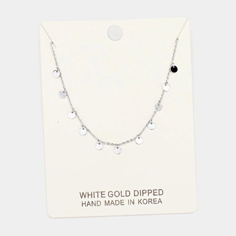 Gold White Gold Dipped Bubble Pendant Drop Collar Necklace - Jewelry Store by Erik Rayo